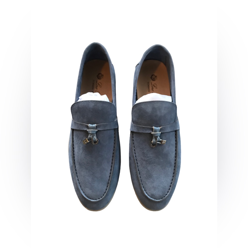 Suede Light Blue Women’s Slip-On Loafers